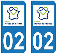 supstick 2 STICKERS AUTOCOLLANT PLAQUE IMMATRICULATION DEPT 02 Hauts de France - supstick.fr