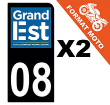 Supstick 2 Stickers Autocollants Plaques Immatriculation Moto Dept 08 Grand Est Noir 1 Angle Arrondi