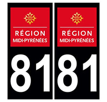 Supstick 2 Stickers Autocollants Plaques Immatriculation Auto Dept 81 Midi Pyrénées Noir Angles Carrés