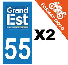 supstick 2 Stickers Autocollant Plaque IMMATRICULATION Moto DEPT 55 Grand Est Format rectangulaire - supstick.fr