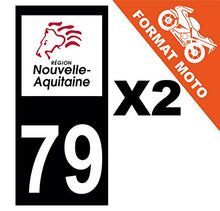 Supstick 2 Stickers Autocollants Plaques Immatriculation Moto Dept 79 Nouvelle Aquitaine Noir Angles Carrés
