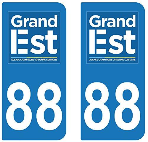 supstick 2 STICKERS AUTOCOLLANT PLAQUE IMMATRICULATION DEPT 88 Grand Est - supstick.fr