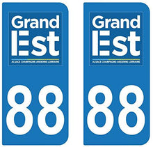 supstick 2 STICKERS AUTOCOLLANT PLAQUE IMMATRICULATION DEPT 88 Grand Est - supstick.fr