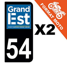 Supstick 2 Stickers Autocollants Plaques Immatriculation Moto Dept 54 Grand Est Noir 2 Angles Arrondis