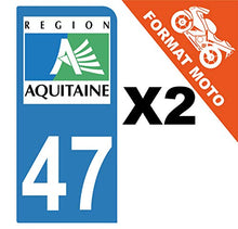 Supstick 2 Stickers Autocollants Plaques Immatriculation Moto Dept 47 Aquitaine Bleu Clair 1 Angle Arrondi