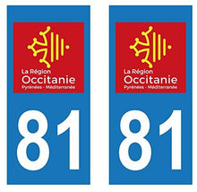 supstick 2 STICKERS AUTOCOLLANT PLAQUE IMMATRICULATION DEPT 81 région Occitanie format rectangulaire - supstick.fr