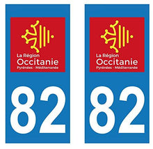 supstick 2 STICKERS AUTOCOLLANT PLAQUE IMMATRICULATION DEPT 82 région Occitanie format rectangulaire - supstick.fr