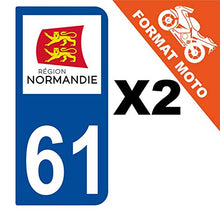 Supstick 2 Stickers Autocollants Plaques Immatriculation Moto Dept 61 Normandie Bleu Foncé 2 Angles Arrondis