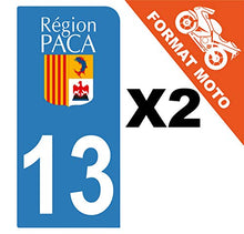 Supstick 2 Stickers Autocollants Plaques Immatriculation Moto Dept 13 Paca Bleu Clair 1 Angle Arrondi