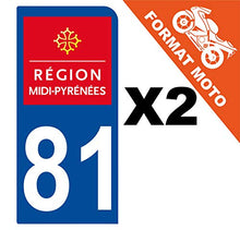 Supstick 2 Stickers Autocollants Plaques Immatriculation Moto Dept 81 Midi Pyrénées Bleu Foncé 1 Angle Arrondi