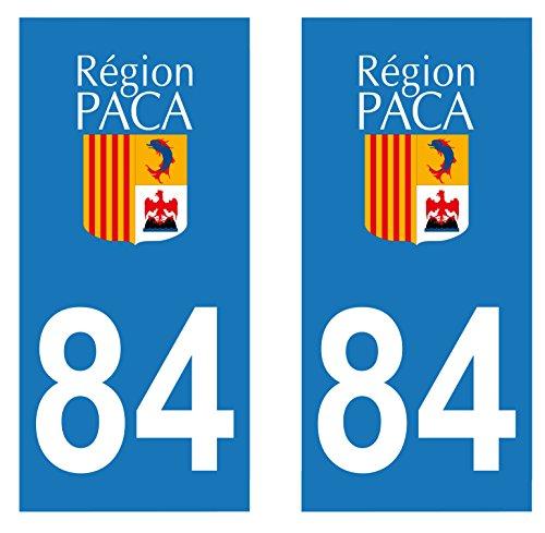 supstick 2 STICKERS AUTOCOLLANT PLAQUE IMMATRICULATION DEPT 84 région Provence-Alpes-Côte d’Azur format rectangulaire - supstick.fr