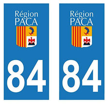 supstick 2 STICKERS AUTOCOLLANT PLAQUE IMMATRICULATION DEPT 84 région Provence-Alpes-Côte d’Azur format rectangulaire - supstick.fr
