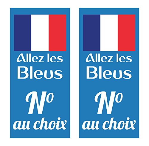 SupStick 2 Autocollant Stickers Plaque d'immatriculation Spécial France Coupe du Monde 2018