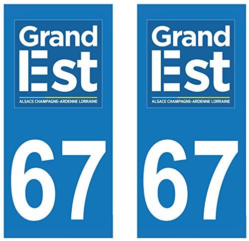 supstick 2 STICKERS AUTOCOLLANT PLAQUE IMMATRICULATION DEPT 67 Grand Est - supstick.fr