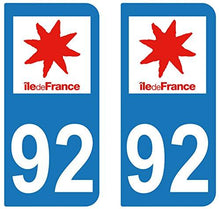 supstick 2 STICKERS AUTOCOLLANT PLAQUE IMMATRICULATION DEPT 92 Région île-de-France - supstick.fr