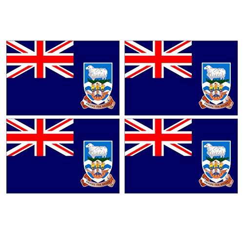 Supstick Lot de 4 Autocollants Stickers Drapeau de Pays Nation Les Malouines Format 12x8cm
