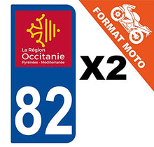Supstick 2 Stickers Autocollants Plaques Immatriculation Moto Dept 82 Occitanie Bleu Foncé 2 Angles Arrondis