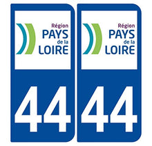Supstick 2 Stickers Autocollants Plaques Immatriculation Auto Dept 44 Pays de la Loire Bleu Foncé Angles Arrondis