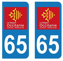 supstick 2 STICKERS AUTOCOLLANT PLAQUE IMMATRICULATION DEPT 65 région Occitanie - supstick.fr