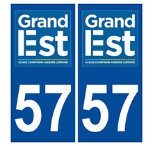 Supstick 2 Stickers Autocollants Plaques Immatriculation Auto Dept 57 Grand Est Bleu Foncé Angles Carrés