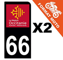 Supstick 2 Stickers Autocollants Plaques Immatriculation Moto Dept 66 Occitanie Noir 1 Angle Arrondi