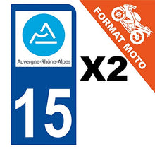 Supstick 2 Stickers Autocollants Plaques Immatriculation Moto Dept 15 Auvergne Rhône Alpes Bleu Foncé 1 Angle Arrondi