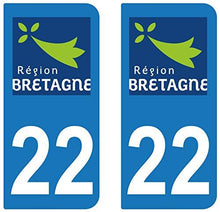 supstick 2 STICKERS AUTOCOLLANT PLAQUE IMMATRICULATION DEPT 22 Région Bretagne - supstick.fr