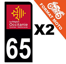 Supstick 2 Stickers Autocollants Plaques Immatriculation Moto Dept 65 Occitanie Noir 1 Angle Arrondi