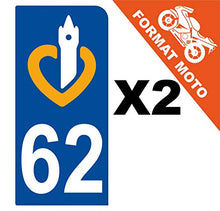 Supstick 2 Stickers Autocollants Plaques Immatriculation Moto Dept 62 Nord Bleu Foncé 1 Angle Arrondi