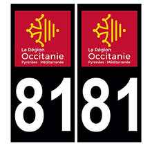 Supstick 2 Stickers Autocollants Plaques Immatriculation Auto Dept 81 Occitanie Noir Angles Carrés