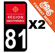 Supstick 2 Stickers Autocollants Plaques Immatriculation Moto Dept 81 Midi Pyrénées Noir 2 Angles Arrondis