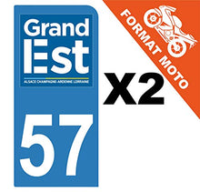 Supstick 2 Stickers Autocollants Plaques Immatriculation Moto Dept 57 Grand Est Bleu Clair 1 Angle Arrondi