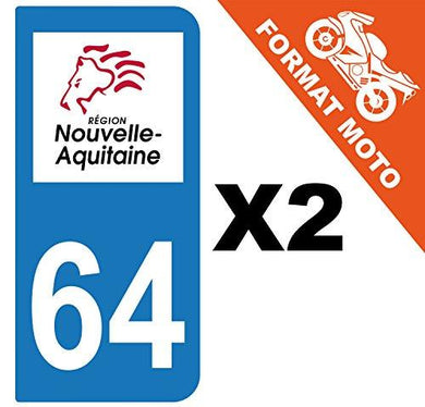 supstick 2 Stickers Autocollant Plaque IMMATRICULATION Moto DEPT 64 Nouvelle-Aquitaine - supstick.fr