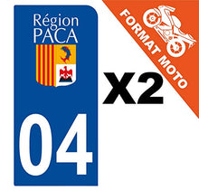 Supstick 2 Stickers Autocollants Plaques Immatriculation Moto Dept 04 Paca Bleu Foncé 1 Angle Arrondi