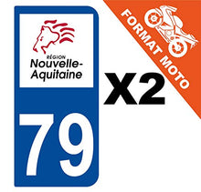 Supstick 2 Stickers Autocollants Plaques Immatriculation Moto Dept 79 Nouvelle Aquitaine Bleu Foncé 2 Angles Arrondis