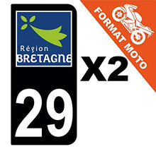 Supstick 2 Stickers Autocollants Plaques Immatriculation Moto Dept 29 Bretagne Noir 2 Angles Arrondis
