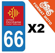 supstick 2 Stickers Autocollant Plaque IMMATRICULATION Moto DEPT 66 Région Occitanie - supstick.fr