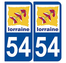 Supstick 2 Stickers Autocollants Plaques Immatriculation Auto Dept 54 Lorraine Bleu Foncé Angles Arrondis