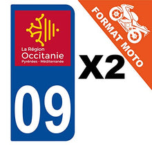 Supstick 2 Stickers Autocollants Plaques Immatriculation Moto Dept 09 Occitanie Bleu Foncé 2 Angles Arrondis