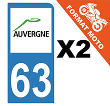 Supstick 2 Stickers Autocollants Plaques Immatriculation Moto Dept 63 Auvergne Bleu Clair 1 Angle Arrondi
