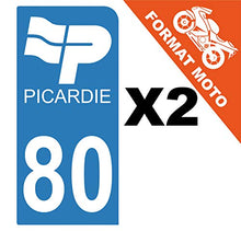 Supstick 2 Stickers Autocollants Plaques Immatriculation Moto Dept 80 Picardie Bleu Clair 1 Angle Arrondi