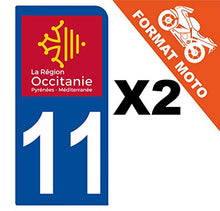 Supstick 2 Stickers Autocollants Plaques Immatriculation Moto Dept 11 Occitanie Bleu Foncé 1 Angle Arrondi