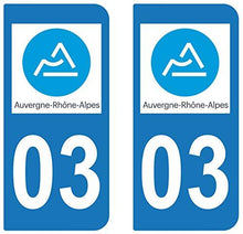 supstick 2 STICKERS AUTOCOLLANT PLAQUE IMMATRICULATION DEPT 03 Auvergne-Rhône-Alpes - supstick.fr