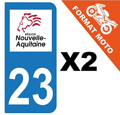 supstick 2 Stickers Autocollant Plaque IMMATRICULATION Moto DEPT 23 Nouvelle-Aquitaine - supstick.fr