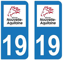 supstick 2 STICKERS AUTOCOLLANT PLAQUE IMMATRICULATION DEPT 19 Nouvelle-Aquitaine - supstick.fr