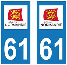 supstick 2 Stickers Autocollant Plaque IMMATRICULATION DEPT 61 Normandie Format rectangulaire - supstick.fr
