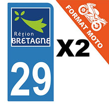 Supstick 2 Stickers Autocollants Plaques Immatriculation Moto Dept 29 Bretagne Bleu Clair 1 Angle Arrondi