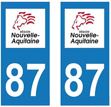 supstick 2 STICKERS AUTOCOLLANT PLAQUE IMMATRICULATION DEPT 87 Nouvelle-Aquitaine format rectangulaire - supstick.fr