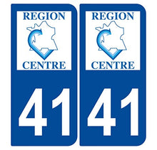 Supstick 2 Stickers Autocollants Plaques Immatriculation Auto Dept 41 Centre Bleu Foncé Angles Arrondis