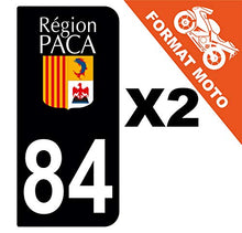 Supstick 2 Stickers Autocollants Plaques Immatriculation Moto Dept 84 Paca Noir 2 Angles Arrondis